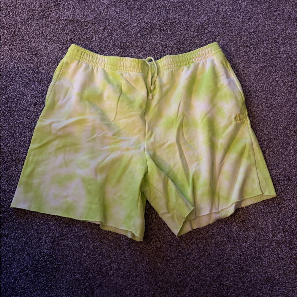 Champion Fluorescent Yellow/Green Fleece Shorts